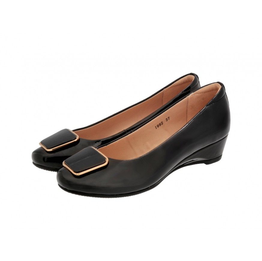 1992 Caratti Leather Wedged Heels (Short, with Buckle)