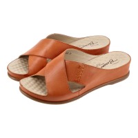 3632 Barani Leather Sandals (Cross-Strap, Slip-On)