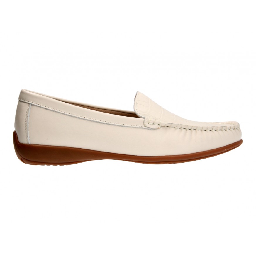 36775 Apache Ladies Leather Moccasins/Slip Ons (Croc)