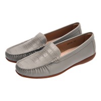 36775 Apache Ladies Leather Moccasins/Slip Ons (Croc)