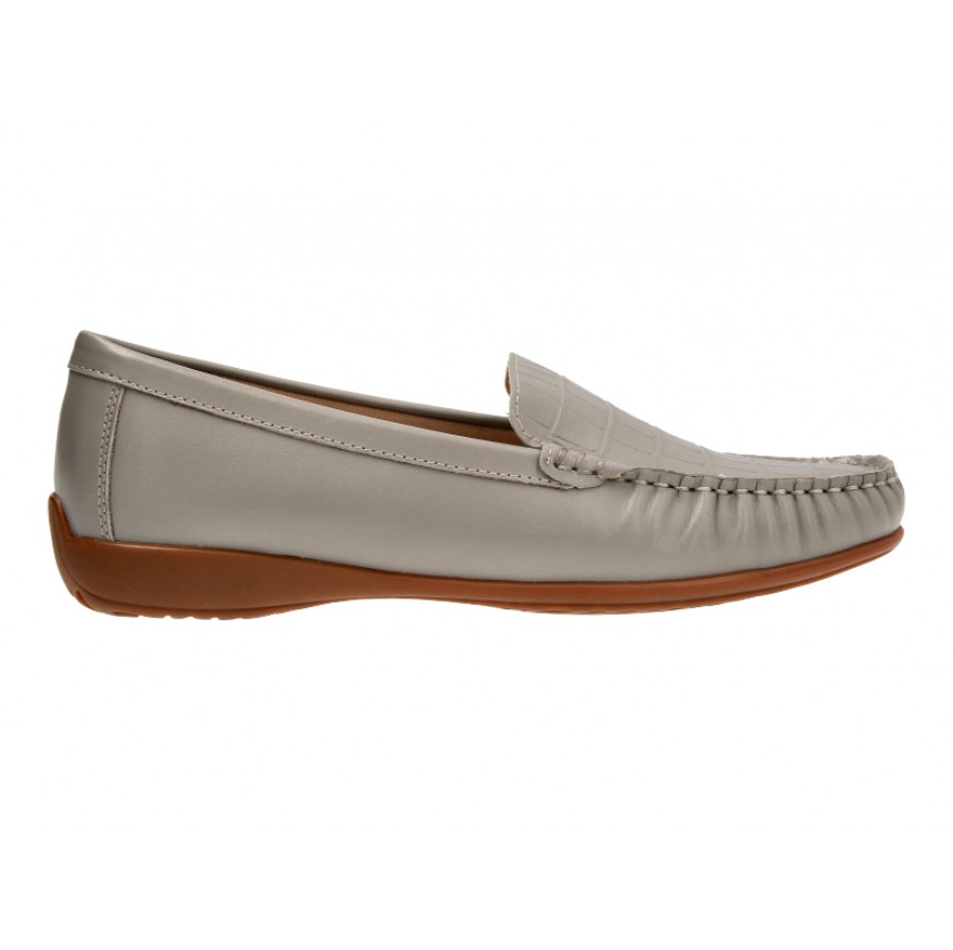 36775 Apache Ladies Leather Moccasins/Slip Ons (Croc)