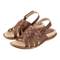 5025 Barani Leather Sandals (Cross Weave)