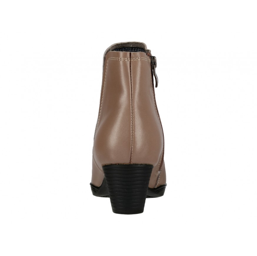 665-2 Caratti Leather Boots/Booties (Zip Closure, Elastic Side)