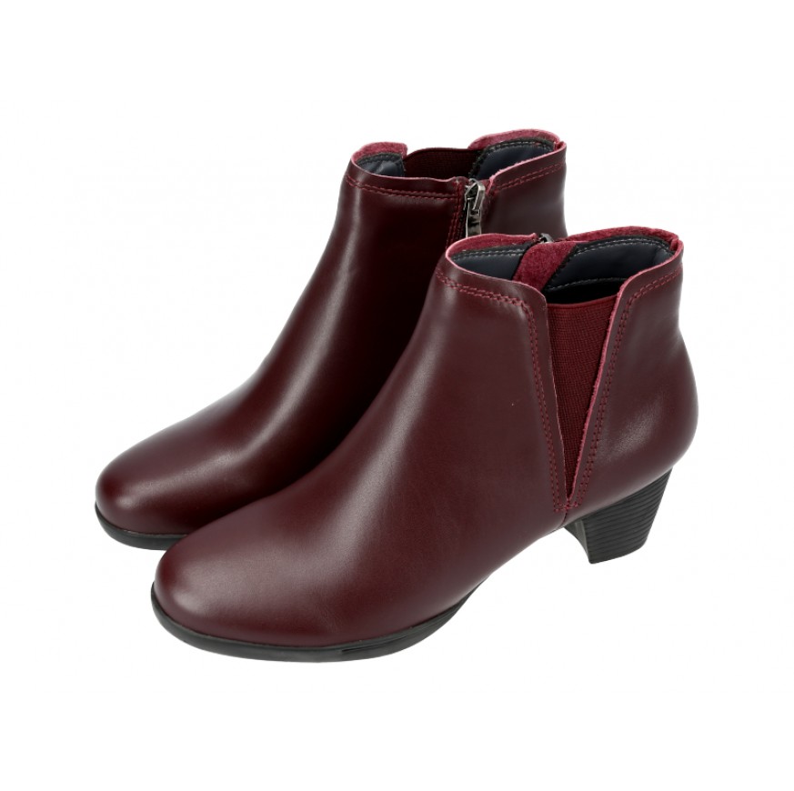 665-2 Caratti Leather Boots/Booties (Zip Closure, Elastic Side)