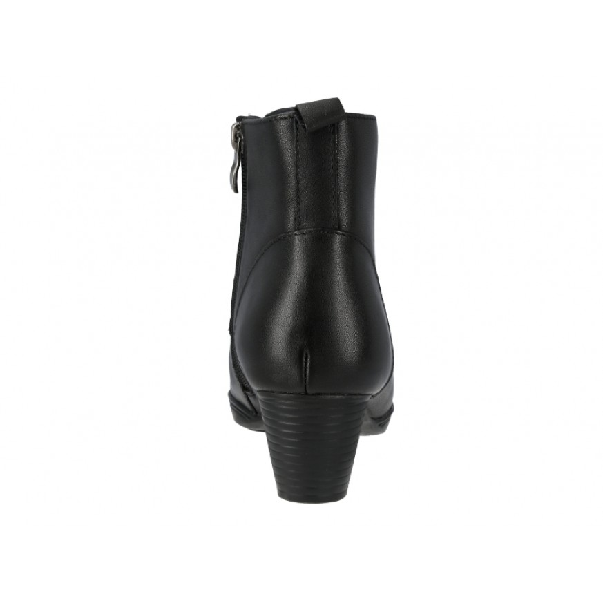 665-5 Caratti Leather Heeled Boots/Booties (Zip Closure, Laced Upper)