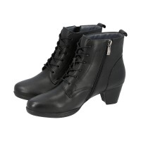 665-5 Caratti Leather Heeled Boots/Booties (Zip Closure, Laced Upper)