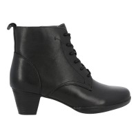 665-5 Caratti Leather Heeled Boots/Booties (Zip Closure, Laced Upper)
