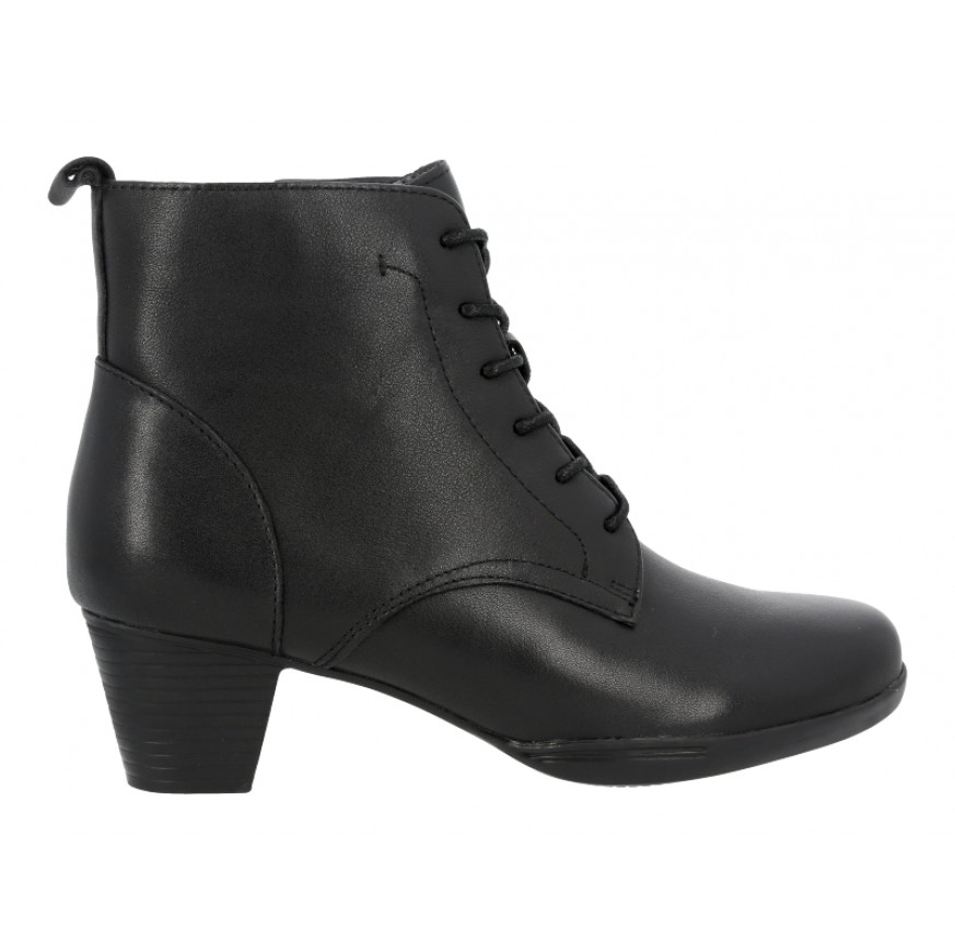 665-5 Caratti Leather Heeled Boots/Booties (Zip Closure, Laced Upper)