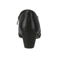 666-10 Caratti Leather Heeled Boots/Booties (Zip Closure, Elastic Side, Low Cut)