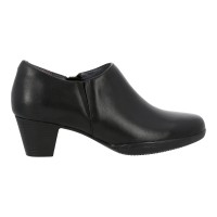 666-10 Caratti Leather Heeled Boots/Booties (Zip Closure, Elastic Side, Low Cut)