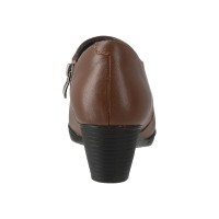666-10 Caratti Leather Heeled Boots/Booties (Zip Closure, Elastic Side, Low Cut)