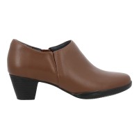 666-10 Caratti Leather Heeled Boots/Booties (Zip Closure, Elastic Side, Low Cut)