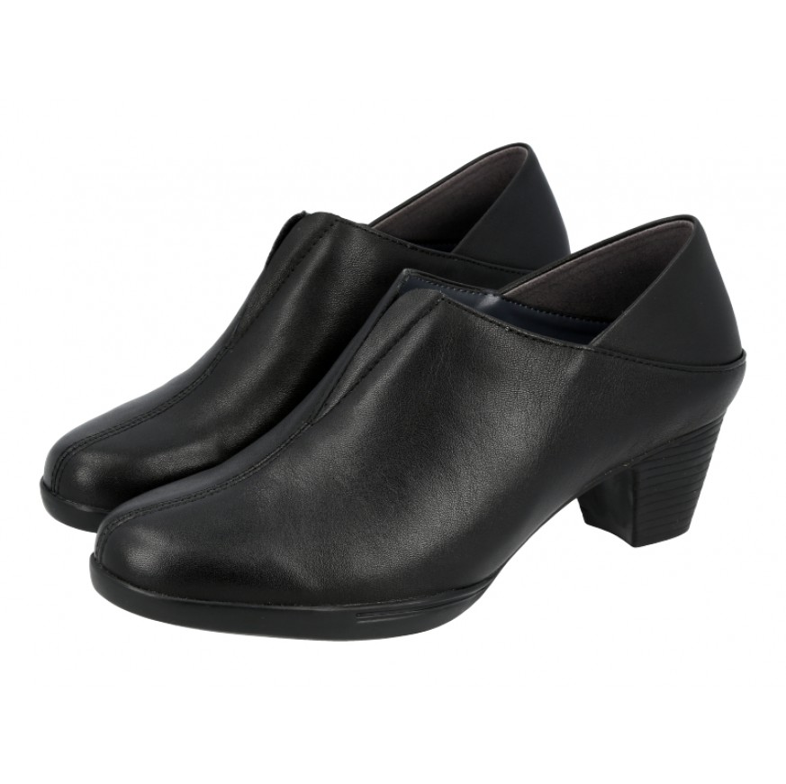 666-9 Caratti Leather Heeled Boots/Booties (Elastic Front, Low Cut)