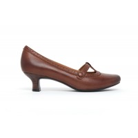 8111 Caratti Leather Heeled Mary Janes