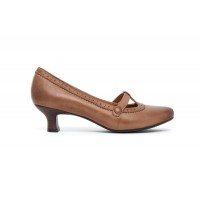 8111 Caratti Leather Heeled Mary Janes