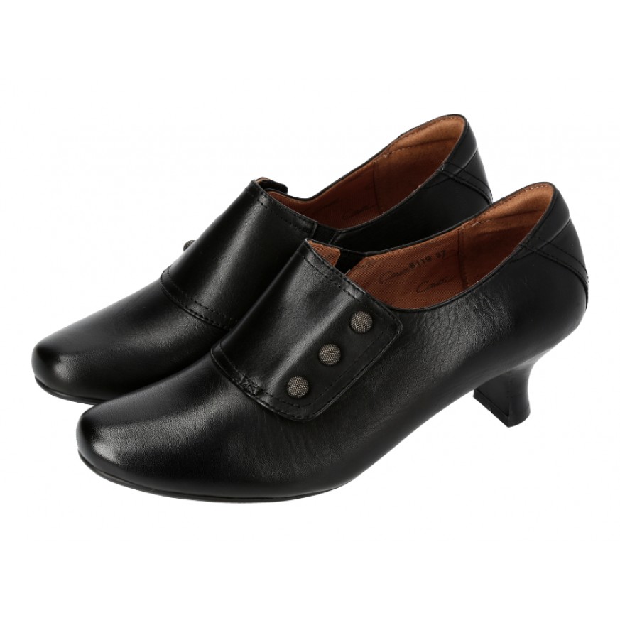 8119 Caratti Leather Heels (Strap Over)
