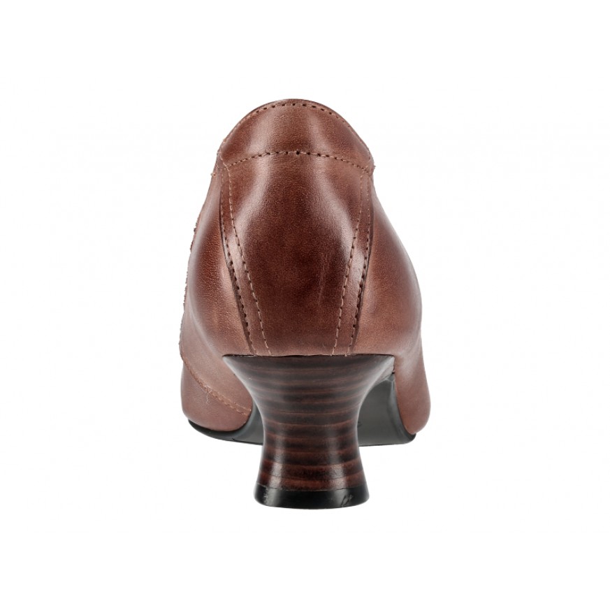 8119 Caratti Leather Heels (Strap Over)