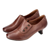 8119 Caratti Leather Heels (Strap Over)