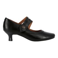 8120 Caratti Leather Heeled Mary Janes (Double Slit Strap)