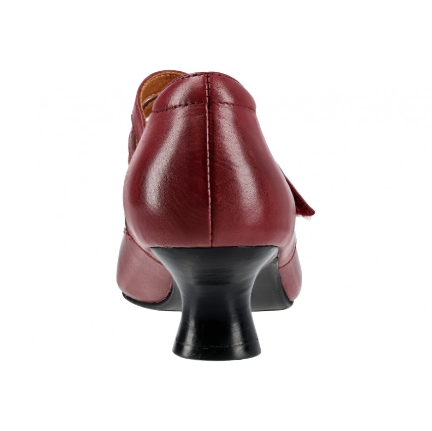 8120 Caratti Leather Heeled Mary Janes (Double Slit Strap)