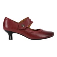 8120 Caratti Leather Heeled Mary Janes (Double Slit Strap)