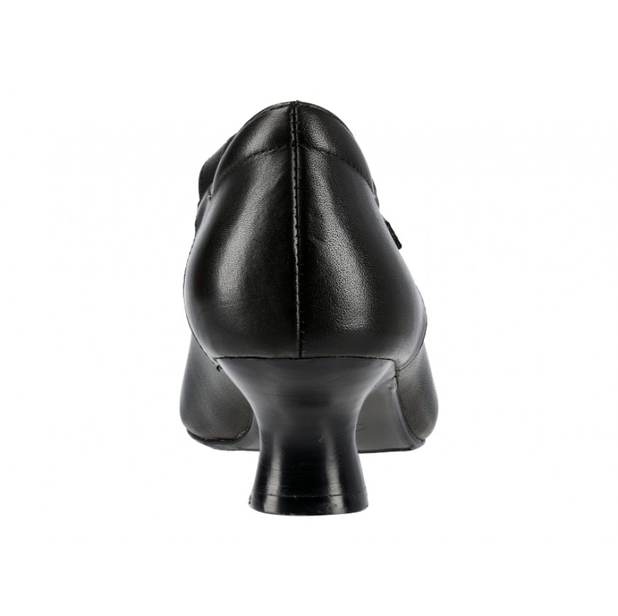 8122 Caratti Leather Heeled Mary Janes (with Adjustable Strap)