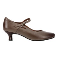 8122 Caratti Leather Heeled Mary Janes (with Adjustable Strap)