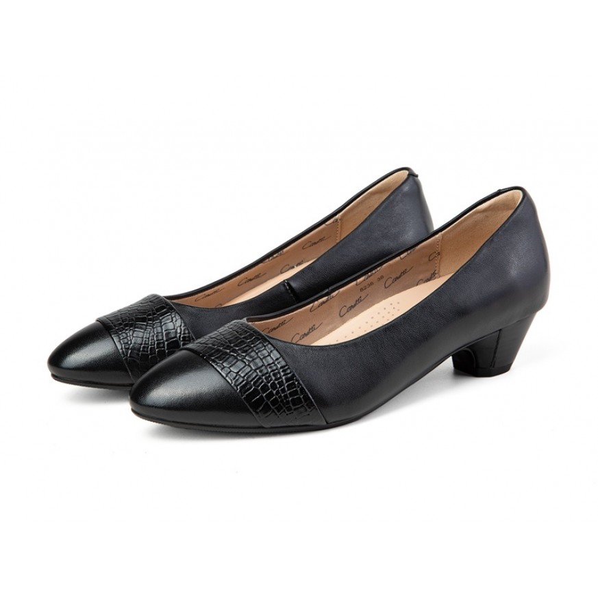 8236 Caratti Leather Pointed Heels (Textured Leather on Vamp)