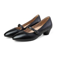 8238 Caratti Leather Pointed Heels (Mary Jane)