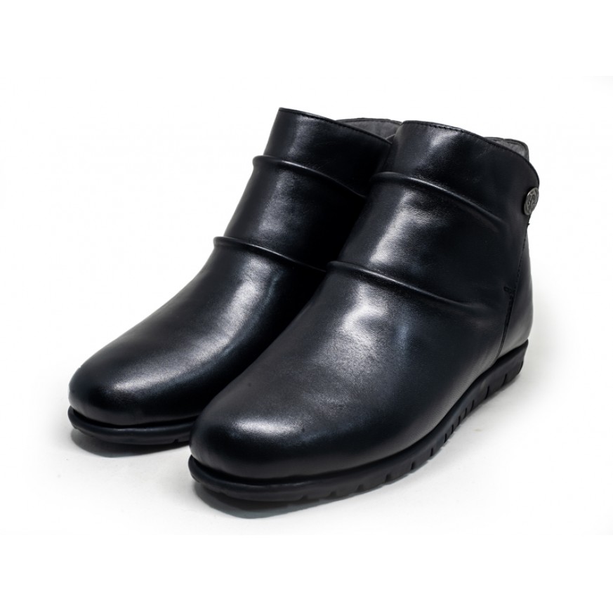 8841-201 Barani Leather Ankle Boots/Booties (Button Closure)