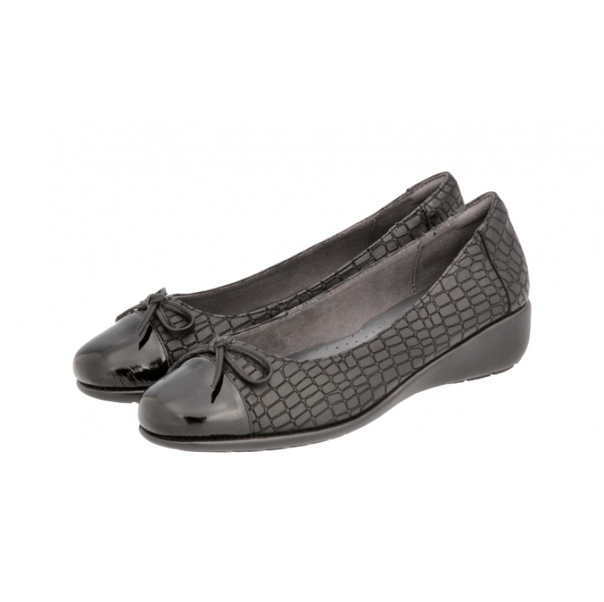 8948-150 Barani Leather Pumps (with Micro Wedge, Fixed Ribbon)