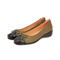 8948-150 Barani Leather Pumps (with Micro Wedge, Fixed Ribbon)