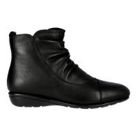 8965-100 Barani Leather Ankle Boots/Booties (Side Zip, Wrinkled Vamp)