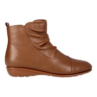 8965-100 Barani Leather Ankle Boots/Booties (Side Zip, Wrinkled Vamp)